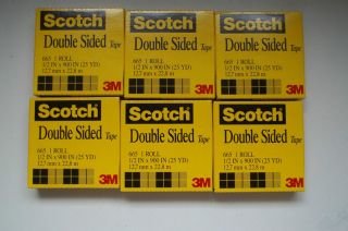 Rolls of Scotch 3M Double Sided Tape #665 Each roll is 1/2 by 900 