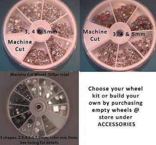   Machine Cut Glass Rhinestones Wheel Kit SHAPES Clear AB Variety MIX