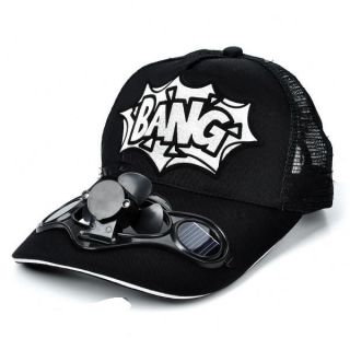 Stylish Hat/Cap with Solar Powered Cooling Fan (Black&white)