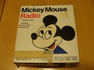 VINTAGE MICKEY MOUSE RADIO WITH BOX 1970S ERA
