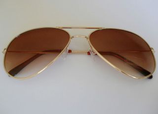 New Mens Womens Aviator Style Sunglasses Metal Frame Brown Lens