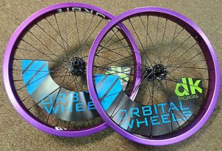   Orbital 20 inch BMX Park Trail Wheels Double Walled 9 tooth Purple Ano