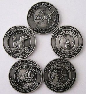 Apollo 11 Coins Flown to Moon 40th Commemorative Medallion Token 