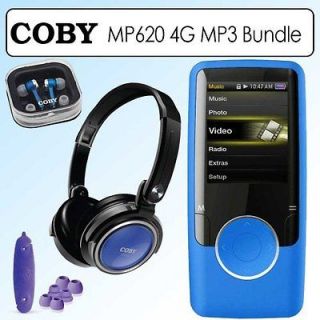 Coby MP620 4G  4GB Video Player Blue With 1.8in LCD Kit