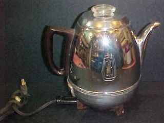   Electric 33P30 Art Deco chrome Mid Century pot belly coffee percolator