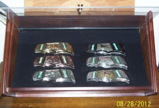   Set of 6 Franklin Mint American Indian Collector Knives + Display Case