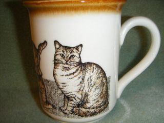 BILTONS DESIGN STRIPE KITTY CAT STONEWARE MUG CUP MADE IN ENGLAND