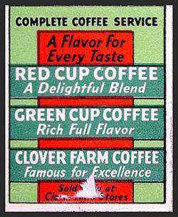 1940s Clover Farms Coffee Matchcover