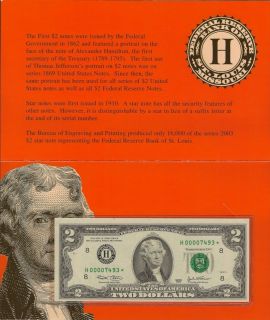   2003* $2* ~St Louis~ *STAR*, VALUE $35+ GEM CU, Old Paper Money Rare