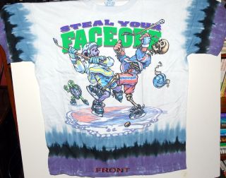   DEAD STEAL YOUR FACE OFF HOCKEY BEARS 2 SIDED TIE DYE T SHIRT NEW