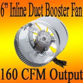   BOOSTER FAN INLINE INCH AIR CFM HYDROPONIC BLOWER COOLING VENT HPS