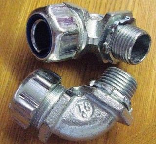 LOT OF 4* 1/2 CONDUIT CONNECTOR LIQUIDTIGHT 90 DEGREE ANGLE FREE 