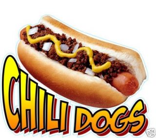 Chili Dog Hot Dogs Decal 10 Concession Food Vendor