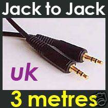 3m Jack to Jack GOLD Cable connect iPod to speakers 9ft