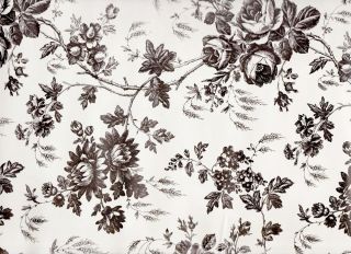 Black White Floral Toile CONTACT PAPER Shelf Liner 4.5ft.