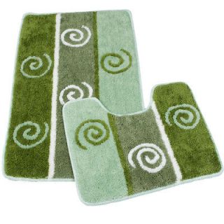 Acrylic Fiber Rectangular+U ​shape Contour Mat /Rug bath mat Green