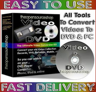Convert VHS, Betamax, Camcorder Video Tapes to DVD & PC