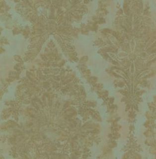   Antiqued Blue Brown DISTRESSED Country French Wallpaper Double Rol