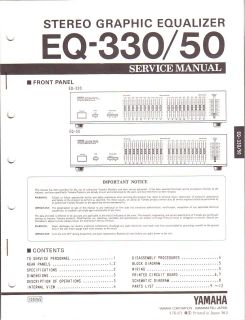 Yamaha ORIGINAL Service Manual EQ 330 EQ 50 FREE USA SHIPPING