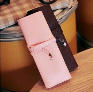 cherry blossoms Retro Leather Pencil Case Cosmetic Artist Bag