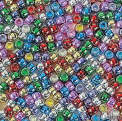 75 Metallic Shiny Pony Beads Kids Craft Multi Color