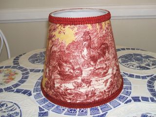   Yellow Gold La Petite Ferme Rooster French Country Toile Lamp Shade