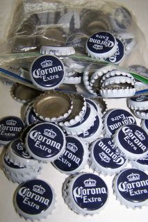100 CORONA NEW WHITE BEER BOTTLE CAPS CROWNS SEE STORE 4 MORE FAST 