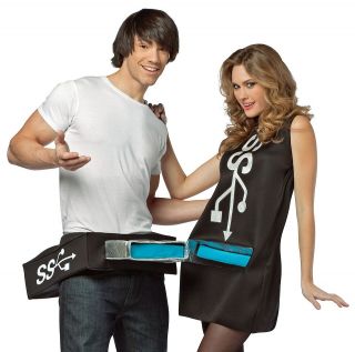 Funny Couples USB Port & Stick Adult Halloween Costume