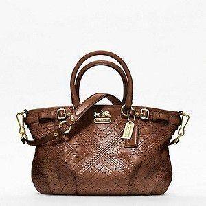   Coach Madison Criss Cross Leather Sophia with Gift Receipt & Dust Bag