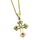 Gold 18k GF Crucifix Cross Chain Birth Gift Kids Baby Christening 