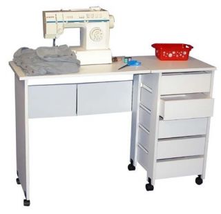 Mobile Folding Sewing Machine Craft Table Home Sewing Table with 