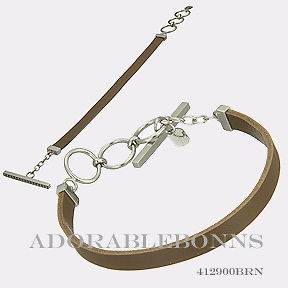 Authentic Lori Bonn Belgian Chocolate Leather Bracelet 8 412900BRN