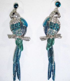   JUST A PRETTY BIRD SKY BLUE DROP CRYSTAL EARRINGS (3 COLORS AVAILABLE