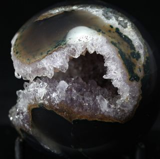 Large Agate Sphere with Geode Center 2.75in