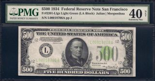 KD 1934 $500 Five Hundred Dollar Bill San Fran ~LGS~ PMG 40 Federal 