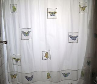 TWO BUTTERFLY SHOWER CURTAINS, BEAUTIFUL AND FEMININE, SEE THROUGH 