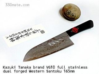 Japanese Kazuki Tanaka Damascus VG10 stainless westernHdl Santoku chef 