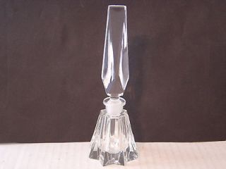 VINTAGE CLEAR HEAVY CUT CRYSTAL PERFUME BOTTLE WITH STOPPER