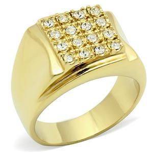    10  RUGGED YET STYLISH 3.2 CARAT GOLD PLATED CZ MENS RING SIZE 10