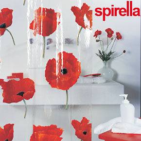 Red Poppy Shower Curtain   red bathroom accessories