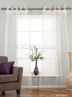   Tie Top Sheer Tissue Curtain / Drape / Panel   Custom Made   Piece