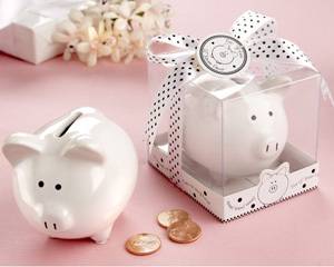 50 Baby Shower Favors Mini Piggy Bank in Gift Box