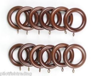   Wood Wooden Curtain Rings for 28mm   30mm Curtain Rod / Pole New