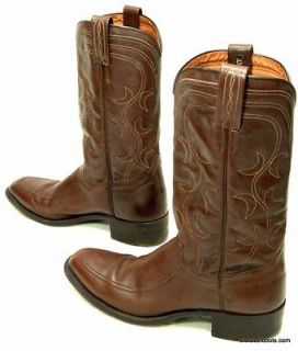 Vintage Dan Post Glove Leather Cowboy Boots WELTED MOON FLOWERS Spain 