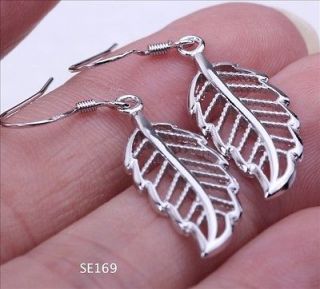 silver leaf earrings in Earrings