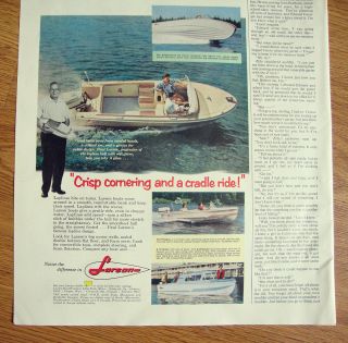 1960 Larson Boat Ad The All American 16 Playboy & Surfmaster