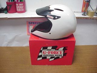 NEW G Force Pro Pit Crew Full Face Helmet Color White Size Large 