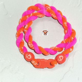 Phiten Tornado Necklace CustomBright Orange & Hot Pink