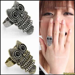 Lady Vintage Retro Style Owl Design Ring Rings