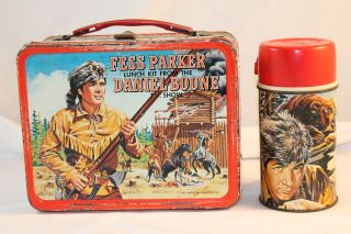 1960s Fess Parker, Daniel Boone, Lunchbox and Thermos, Original